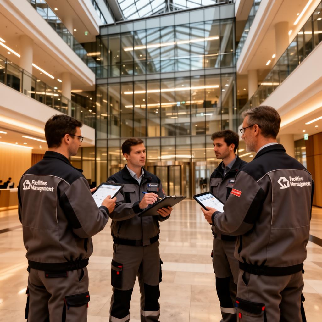 Gigata facilities management team on site in a modern UK building